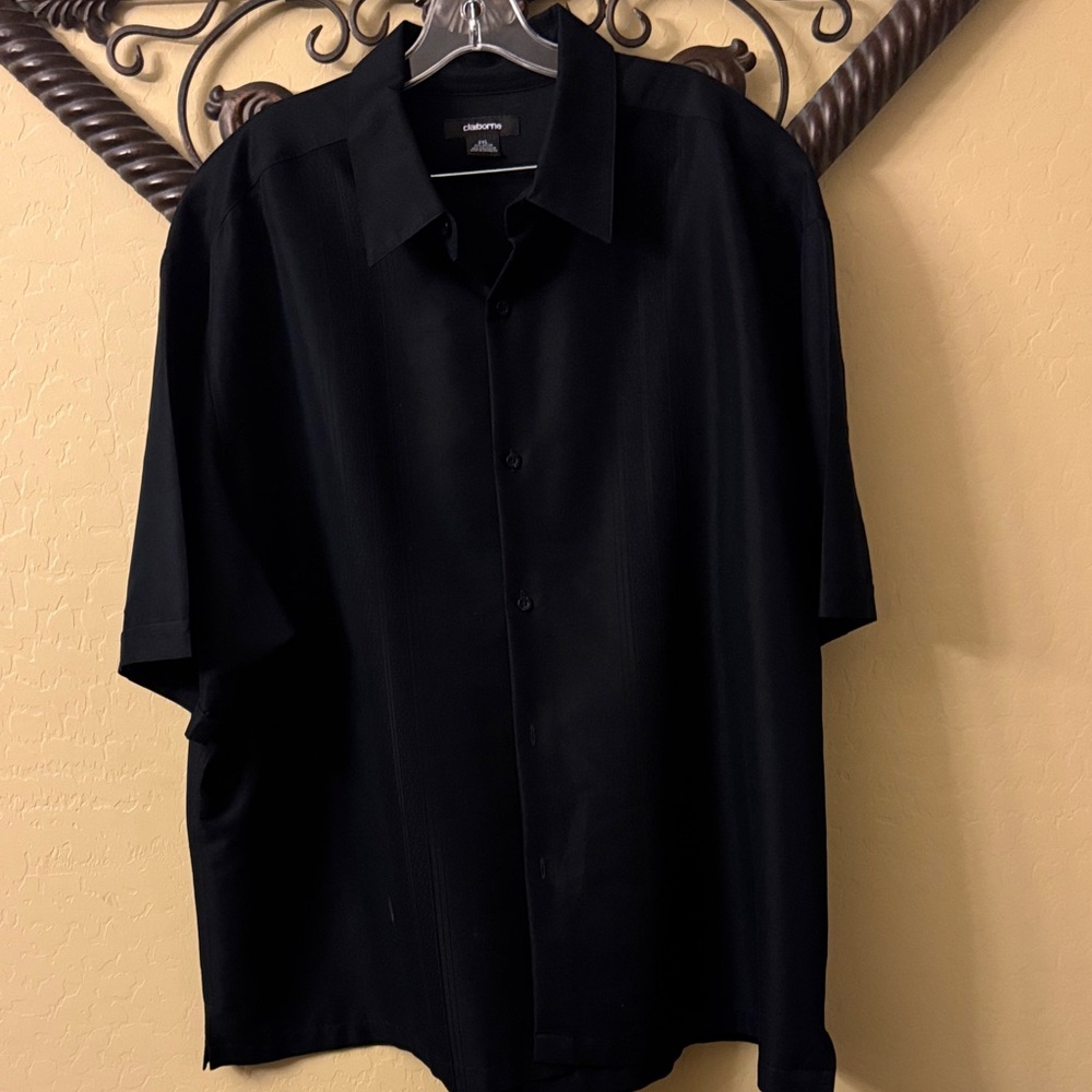 Caribbean Men's Classic Black Button Down Shirt